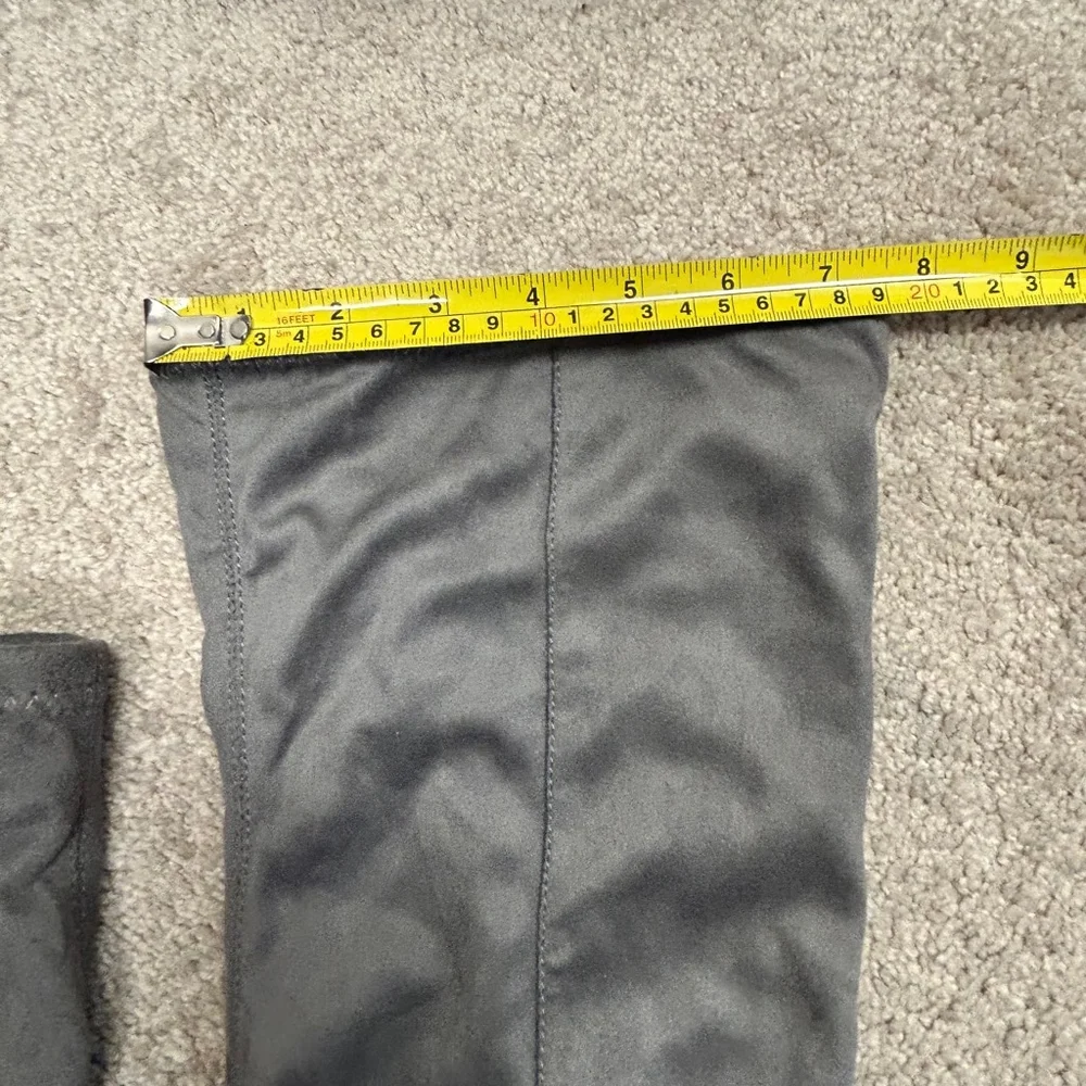 Aldo gray faux suede knee high over the knee flat boots Sz 7.5 low heel